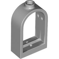 Lego Window 1 x 2 x 2 2/3 with Rounded Top / Light Bluish Gray