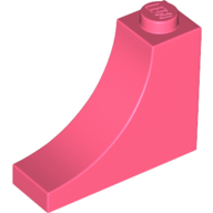 Lego Brick Curved 1 x 3 x 2 Inverted [Inside Bow] / Coral