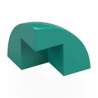 Brick Round Corner, Curved 2 x 2 x 1 2/3 Quarter Dome with 1 Cutout / Dark Turquoise