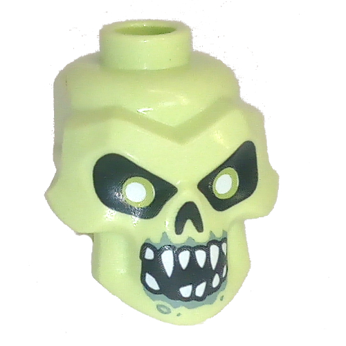 Lego Minifig Head Special, Skull with Black Eyes, Mouth with White Fangs