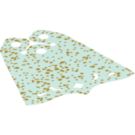 Lego Neckwear Cape, Pointed Center at Bottom, 3 Top Holes, Swirl and Diamond Shape Holes, with Gold Dots Print