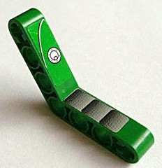 Lego Technic, Liftarm, Modified Bent Thick 1 x 7 (4 - 4) with Tread Plate and Filler Cap Pattern (Stickers) - Set 8236