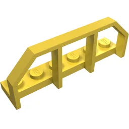 Plate Special 1 x 6 with Train Wagon End Fence / Yellow