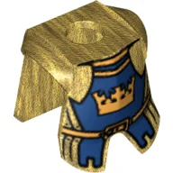 Minifig Neckwear Armor Breastplate with Leg Protection, Fantasy Era Crown King Print / Pearl Gold
