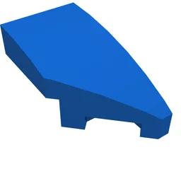Brick Wedged, Curved 2 x 1 with Stud Notch Right / Blue