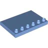 Duplo Plate Special 4 x 6 with Studs on Edge / Medium Blue