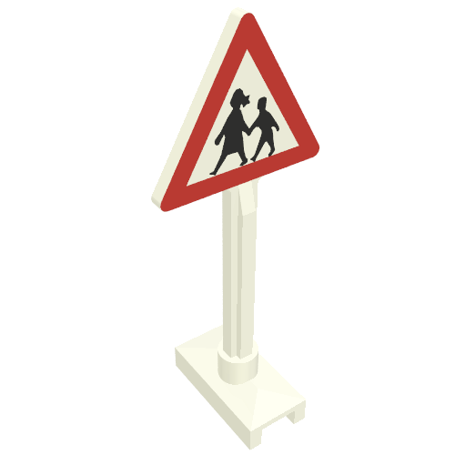 Lego Road Sign Triangle with Children Playing Print