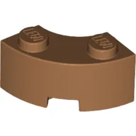 Brick Round Corner 2 x 2 Macaroni with Stud Notch and Reinforced Underside [New Style] / Medium Nougat