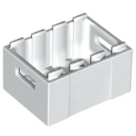 Box / Crate with Handholds 3 x 4 x 1 2/3 / White