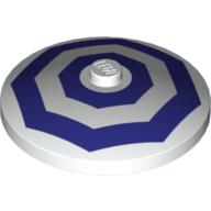 Lego Dish 4 x 4 Inverted [Radar] with Dark Purple Octagonal Print / White