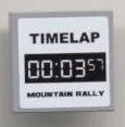 Tile 2 x 2 with 'TIMELAP 00:03:57 MOUNTAIN RALLY' on White Pattern (Sticker) - Set 8124