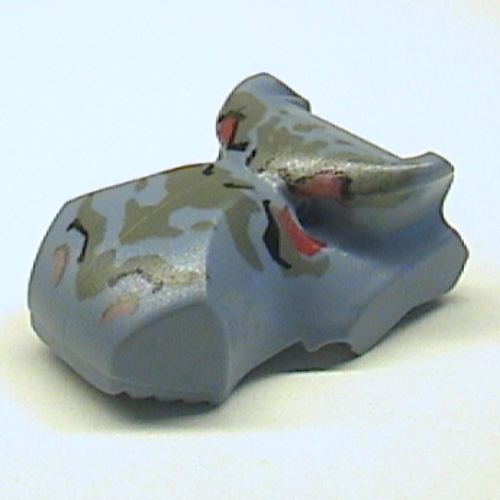 Lego Animal Body Part, Dinosaur, Tyrannosaurus Rex Head with Dark Gray and Red Print