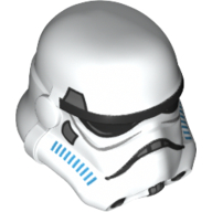 Lego Helmet Stormtrooper, Dotted Mouth, Dark Azure and Dark Bluish Gray Print (Rebels Cartoon Style)