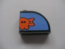 Slope, Curved 3 x 1 x 2 with Hollow Stud and Bikini Bottom Express Right Half Pattern (Sticker) - Set 3830
