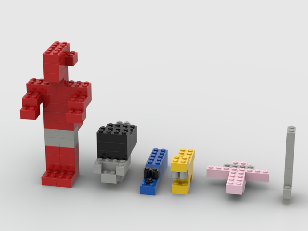 Lego Simple Mighty Morphin Power Rangers Dinozords and Power Sword