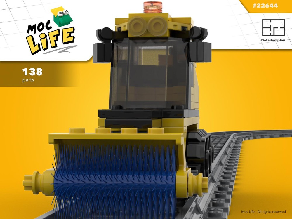 Lego Prinoth SW4S railroad cleaning broom