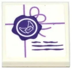 Tile, Modified 2 x 2 Inverted with Dark Purple Seal and Medium Lavender String Pattern (Sticker) - Set 41176