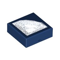Lego Tile Special 1 x 1 with Molded Opal Trans-Clear Diamond / Dark Blue