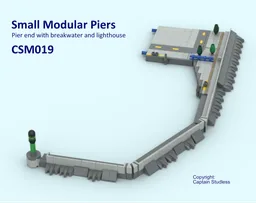 Small Modular Piers - Pier end with breakwater - CSM019