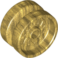 Lego Wheel 18 x 12 with Axle Hole and Stud / Pearl Gold