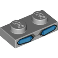 Plate 1 x 2 with Blue Eyes Print / Light Bluish Gray
