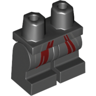 Lego Hips and Black Medium Legs with Dark Red Robe print