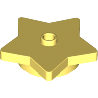 Lego Plate Special 5-Point Star 4 x 4 2/3 with One Stud / Bright Light Yellow