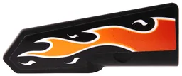 Technic, Panel Fairing #21 Very Small Smooth, Side B with Orange Flames with White Outline Pattern (Sticker) - Set 42106