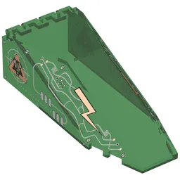 Windscreen 10 x 4 x 2 1/3 Canopy with Insectoids Silver / Copper Circuitry Print / Trans-Green