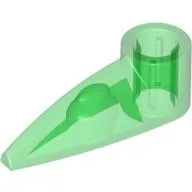 Technic Tooth 1 x 3 with Axle Hole [Rounded Underside] / Trans-Green