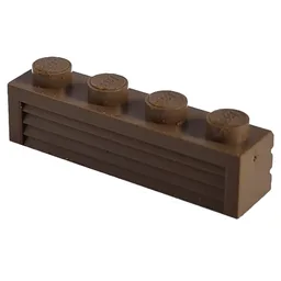Modulex Brick 1 x 4 with Horizontal Grooves / Modulex White