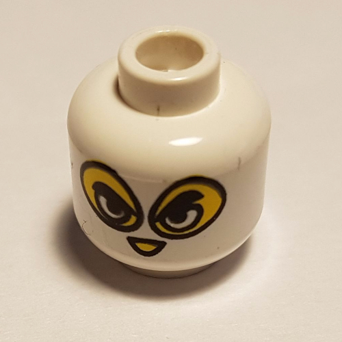 Lego Minifig Head, Balaclava with Separate Eyes and Nose Holes Print [Blocked Open Stud] / White