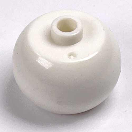 Lego Pen Bead, Round Orb / White