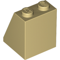 Lego Brick Sloped 65° 2 x 2 x 2 with Bottom Tube / Tan