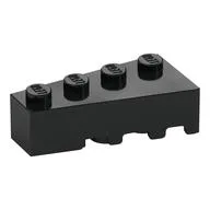 Brick Wedged, Angled 4 x 2 Left / Black
