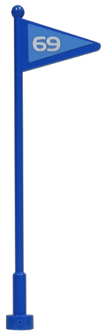 Lego Flag on Antenna Whip with 69 Pattern (Stickers) - Set 6586