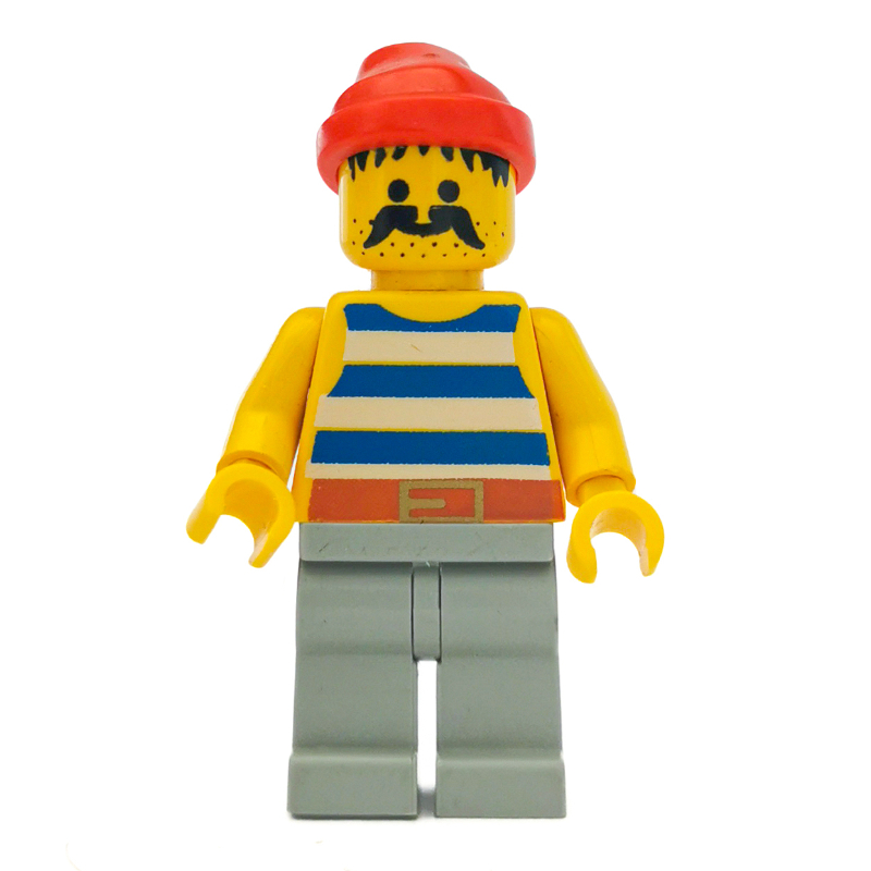 Lego Pirate - Blue Stripes, Light Gray Legs, Red Bandana, 3626a