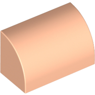 Lego Brick Curved 1 x 2 x 1 No Studs / Light Nougat
