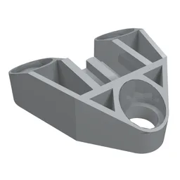 Technic Connector Block 3 x 3 Triangular with Axle, and Pin Hole / Light Bluish Gray