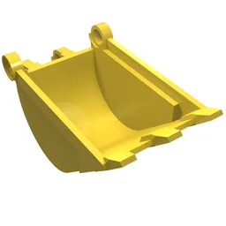Technic Digger Bucket 4 x 4 x 9 with 3 teeth / Yellow