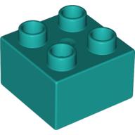 Lego Duplo Brick 2 x 2 / Dark Turquoise