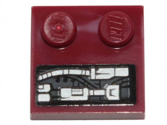 Lego Tile, Modified 2 x 2 with Studs on Edge with SW Landspeeder Pipes and Circuitry Pattern (Sticker) - Set 75271