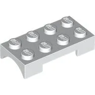 Wheel Arch, Mudguard 2 x 4 Studded, Rounded Arch / White