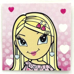 Clikits Insert 4 x 4 with 'Heart' with Pink Hearts Background Print / [No Color/Any Color]