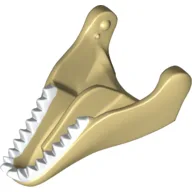 Animal Body Part, Dinosaur, Tyrannosaurus Rex Lower Jaw with White Teeth Print / Tan
