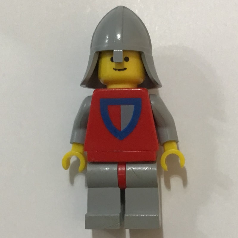 Lego Knight (Halved Shield) - Light Gray Legs, Neck-Protector
