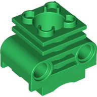 Technic Engine Cylinder without Side Slots, with Bottom Slots / Green