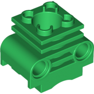 Lego Technic Engine Cylinder without Side Slots, with Bottom Slots / Green