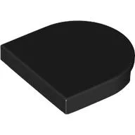 Tile Round 2 x 2 Half Circle / Black
