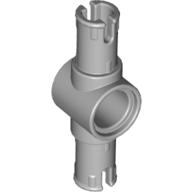 Lego Technic Pin Connector Hub with 2 Pins with Friction Ridges Lengthwise [Big Squared Pin Holes] / Light Bluish Gray